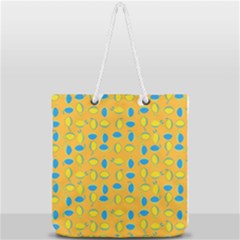 Lemons Ongoing Pattern Texture Full Print Rope Handle Tote (large) by Mariart