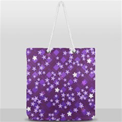 Textile Cross Pattern Square Full Print Rope Handle Tote (large) by Pakrebo