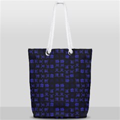 Neon Oriental Characters Print Pattern Full Print Rope Handle Tote (small) by dflcprintsclothing