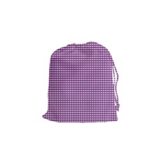 Purple Gingham Drawstring Pouch (small) by retrotoomoderndesigns