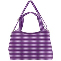 Purple Gingham Double Compartment Shoulder Bag by retrotoomoderndesigns