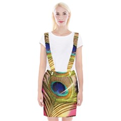 Peacock Feather Colorful Peacock Braces Suspender Skirt by Pakrebo