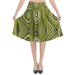 Electric Field Art Xxxv Flared Midi Skirt by okhismakingart