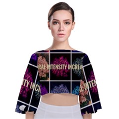 Floral Intensity Increases  Tie Back Butterfly Sleeve Chiffon Top by okhismakingart