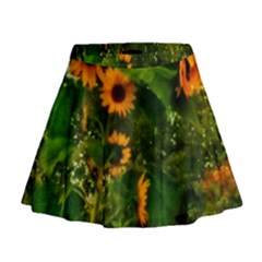Sunflowers Mini Flare Skirt by okhismakingart
