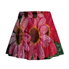 Three Dripping Flowers Mini Flare Skirt by okhismakingart
