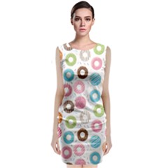Donut Pattern With Funny Candies Sleeveless Velvet Midi Dress by genx