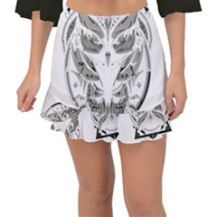 Owl Fishtail Mini Chiffon Skirt by Sudhe