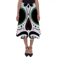 Day Of The Dead Skull Sugar Skull Perfect Length Midi Skirt by Sudhe