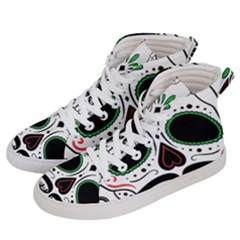 Day Of The Dead Skull Sugar Skull Women s Hi-top Skate Sneakers by Sudhe