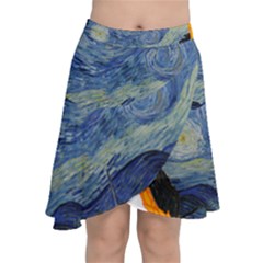 The Starry Night Starry Night Over The Rhne Pain Chiffon Wrap Front Skirt by Sudhe