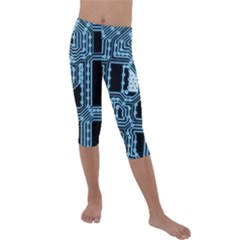 Circuit Pcb Tile Tiling Computer Kids  Lightweight Velour Capri Leggings  by Pakrebo