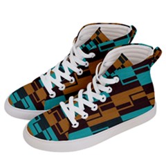 Illusion In Orange & Teal Men s Hi-top Skate Sneakers by WensdaiAmbrose