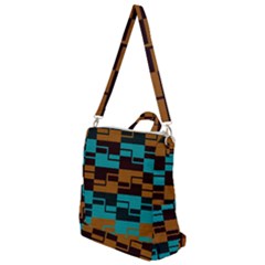 Illusion In Orange & Teal Crossbody Backpack by WensdaiAmbrose