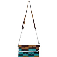 Illusion In Orange & Teal Mini Crossbody Handbag by WensdaiAmbrose