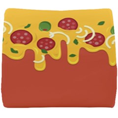 Pizza Topping Funny Modern Yellow Melting Cheese And Pepperonis Seat Cushion by genx