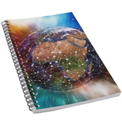 Network Earth Block Chain Globe 5 5  X 8 5  Notebook by Pakrebo