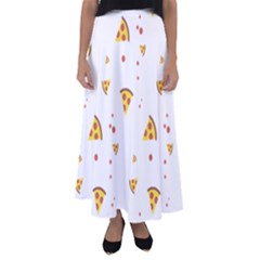 Pizza Pattern Pepperoni Cheese Funny Slices Flared Maxi Skirt by genx