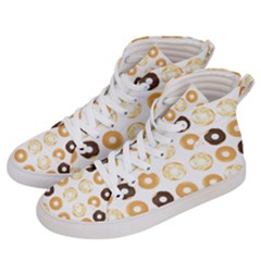 Donuts Pattern With Bites Bright Pastel Blue And Brown Cropped Sweatshirt Women s Hi-top Skate Sneakers by genx