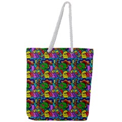 Graffiti 3 1 Full Print Rope Handle Tote (large) by ArtworkByPatrick