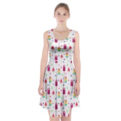 Popsicle Juice Watercolor With Fruit Berries And Cherries Summer Pattern Racerback Midi Dress by genx