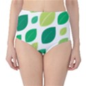 Leaves Green Modern Pattern Naive retro leaf organic Classic High-Waist Bikini Bottoms View1