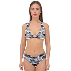 Drawing Samurai Tattoo Sketch Japanese Samurai Double Strap Halter Bikini Set by Sudhe