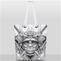 Drawing Samurai Tattoo Sketch Japanese Samurai Full Print Rope Handle Tote (Small) View1