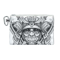 Drawing Samurai Tattoo Sketch Japanese Samurai Canvas Cosmetic Bag (large) by Sudhe