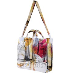 New York City Skyline Vector Illustration Square Shoulder Tote Bag by Sudhe