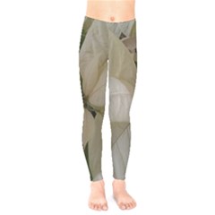 White Pointsettia Kids  Legging by Riverwoman