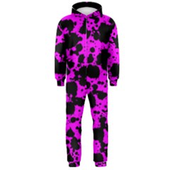 Black And Pink Leopard Style Paint Splash Funny Pattern Hooded Jumpsuit (men)  by yoursparklingshop