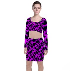 Black And Pink Leopard Style Paint Splash Funny Pattern Top And Skirt Sets by yoursparklingshop