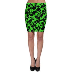 Black And Green Leopard Style Paint Splash Funny Pattern Bodycon Skirt by yoursparklingshop