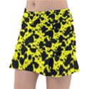 Black and Yellow Leopard Style Paint Splash Funny Pattern  Tennis Skirt View1