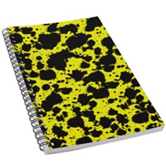 Black And Yellow Leopard Style Paint Splash Funny Pattern  5 5  X 8 5  Notebook by yoursparklingshop