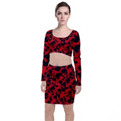 Black And Red Leopard Style Paint Splash Funny Pattern Top And Skirt Sets by yoursparklingshop