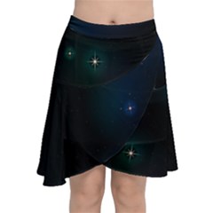 Serene Space Chiffon Wrap Front Skirt by JadehawksAnD
