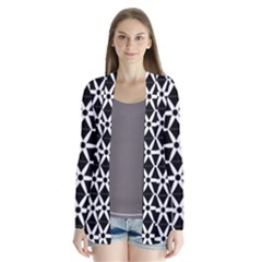 No Interruptions - Geometric Design Drape Collar Cardigan by WensdaiAmbrose