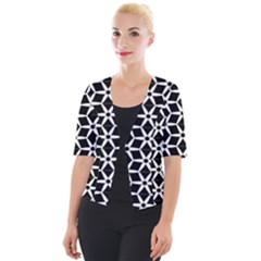 No Interruptions - Geometric Design Cropped Button Cardigan by WensdaiAmbrose