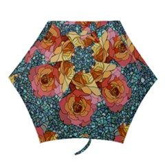 Pattern Rose Yellow Background Mini Folding Umbrellas by Pakrebo