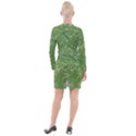 Katsushika Hokusai, Egrets from quick lessons in simplified drawing Button Long Sleeve Dress View2