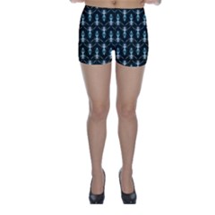 Seamless Pattern Background Black Skinny Shorts by HermanTelo