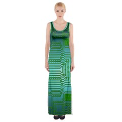 Board Conductors Circuits Maxi Thigh Split Dress by HermanTelo