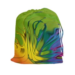 Abstract Pattern Lines Wave Drawstring Pouch (xxl) by HermanTelo