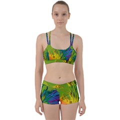 Abstract Pattern Lines Wave Perfect Fit Gym Set by HermanTelo