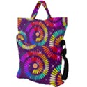Abstract Background Spiral Colorful Fold Over Handle Tote Bag View2