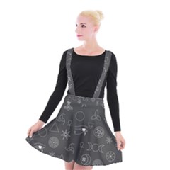 Witchcraft Symbols  Suspender Skater Skirt by Valentinaart