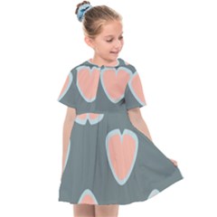 Hearts Love Blue Pink Green Kids  Sailor Dress by HermanTelo