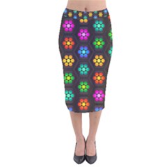 Pattern Background Colorful Design Velvet Midi Pencil Skirt by HermanTelo